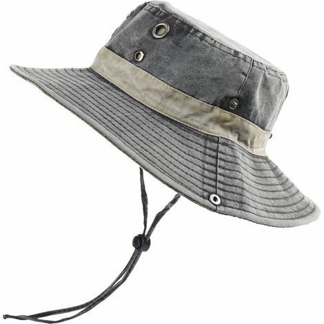 Atmungsaktiver Sonnenhut Für Herren, Ideal Zum Angeln, Campen Und Gärtnern – Grau