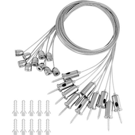 Packung Mit 10 Edelstahl-aufhängungsseilen, 1,5 Mm X 1 M – Deckenmontage Für Led-deckenleuchten – Tragkraft: 10 Kg