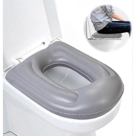 Aufblasbarer Toilettensitz Mit Saugnapf, Höhenverstellbarer Aufblasbarer Toilettensitz
