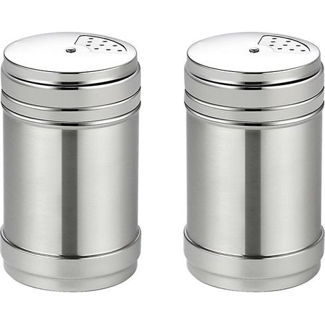 Set Mit 2 Edelstahl-gewürzgläsern, Kleine Leere Streudosen