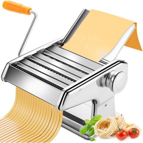 Nudelmaschine, Nudelmaschine Mit 8 Dickeneinstellungen, Nudelmaschine Mit Stahlplatte, Walze Und Nudelschneider