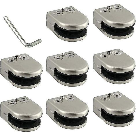 Glasklemmen, 8er-set, 6-8 Mm, Edelstahl 304, Flache Rückseite, Verchromt, Für Geländer
