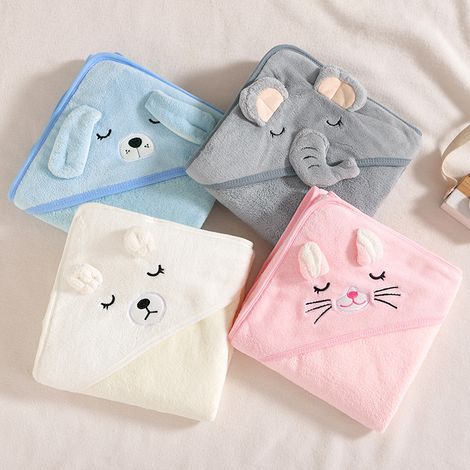 Set Mit 4 Kapuzenbadetüchern - Ultraweich, Saugfähig, Hypoallergen - Geeignet Für Jungen Und Mädchen (80 X 80 Cm)