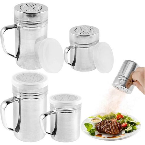 Set Mit 4 Salzstreuern, 295 Ml Und 414 Ml, Gewürzspender Aus Edelstahl