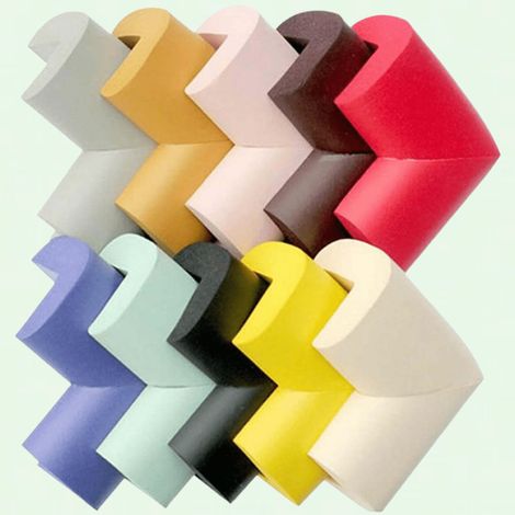Set Mit 4 Grauen Eckenschützern Aus Gummi Für Schubladen, Tische Und Schränke.