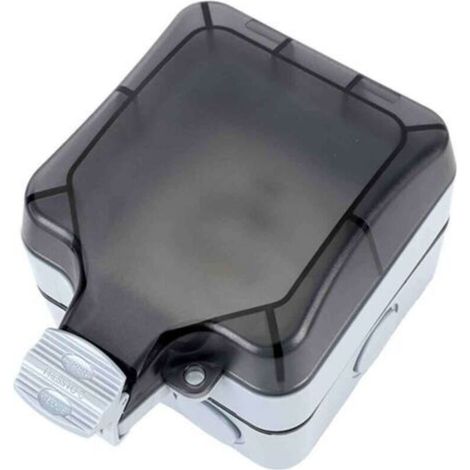 Wetterfeste Außensteckdose (schutzart Ip66) Mit Schalter, Stecker Und Klappdeckel, Ideal Für Küche, Bad, Garage, Pool Und Garten. Erhältlich In Schwarz Und Grau.