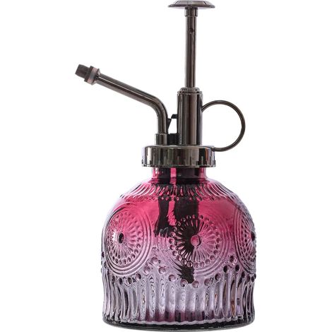 Retro-gießkanne, 16 Cm Hoch, Mit Integrierter Pumpe, Ideal Für Sukkulenten Und Glas-gartensprenger (grau-roter Farbverlauf).