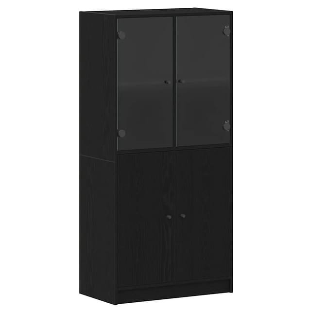 vidaXL Highboard Schwarz 68 x 37 x 142 cm Holzwerkstoff 3329301