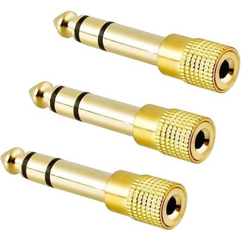 Set Aus 3 Stereo-audiosteckern Aus Reinem Metall, 6,35-mm-klinkenstecker Auf 3,5-mm-klinkenbuchse