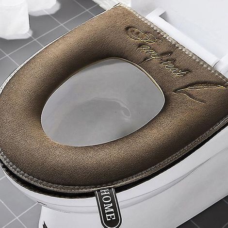 Universeller, Warmer Und Weicher Toilettensitzbezug Für Den Winter, Waschbar Und Abnehmbar Mit Reißverschluss Und Klappbarem Griff, Wasserdicht, Für Den Heimgebrauch.