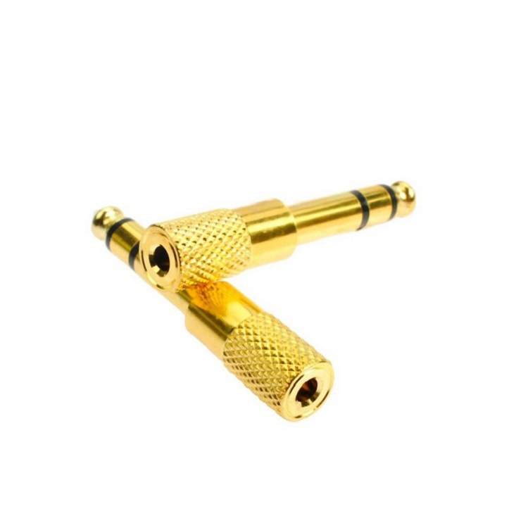 2er-pack 6,35-mm-stecker Auf 3,5-mm-buchse, Adapter, Vergoldet, 6,35-mm-stereo-audio-klinkenstecker, Kompatibel Mit E-gitarre, Klavier, Verstärker, Synthesizer