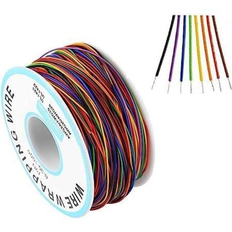 280 Meter Klingeldraht-isolationsprüfung, 30 Awg Verzinntes Kupfer-massivkabel, Hochtemperaturbeständiger Luftfahrtdraht, 8 Farben