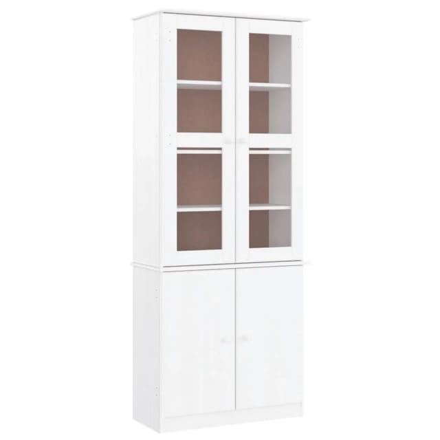 vidaXL Vitrinenschrank ALTA Weiß 77x35x186,5 cm Massivholz Kiefer 353950