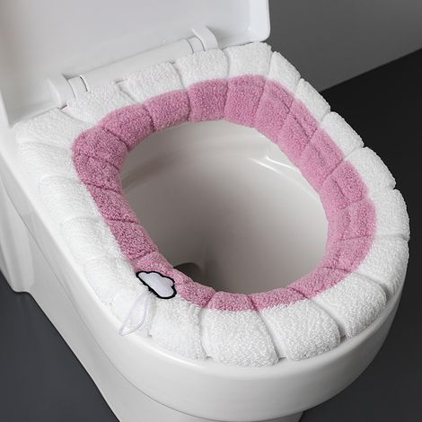 Set Mit 4 Warmrosa Toilettensitzen, Dicker Sitz Für Den Winter, Ausziehbar Und Länglich, Komfortabel Und Abwaschbar.