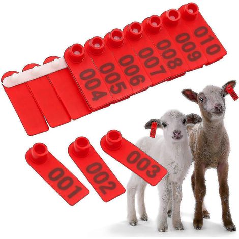 100 Ohrmarken/clips Für Tiere (schafe, Ziegen), Markierungen Und Clips Für Ohrmarken, Applikationskarte Für Ohrmarken (zum Durchstechen Von Schafen), 1 Clip
