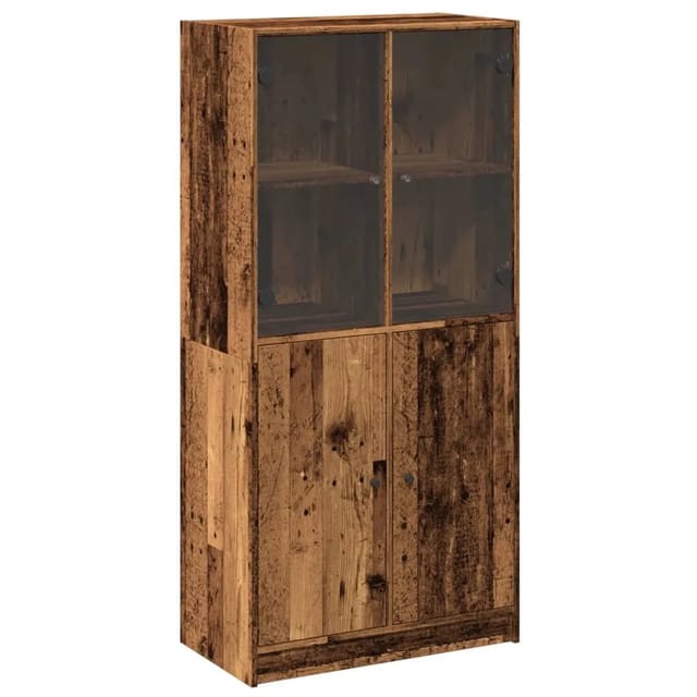 vidaXL Highboard mit Türen Altholz-Optik 68x37x142 cm Holzwerkstoff 3318722