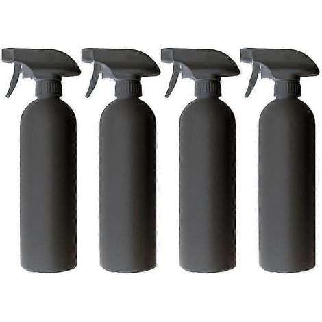 Set Mit 4 Leeren 500-ml-sprühflaschen Aus Kunststoff, Tragbarer Spender, Große Sprühflasche Zur Autoreinigung Und Zum Blumengießen (schwarz)