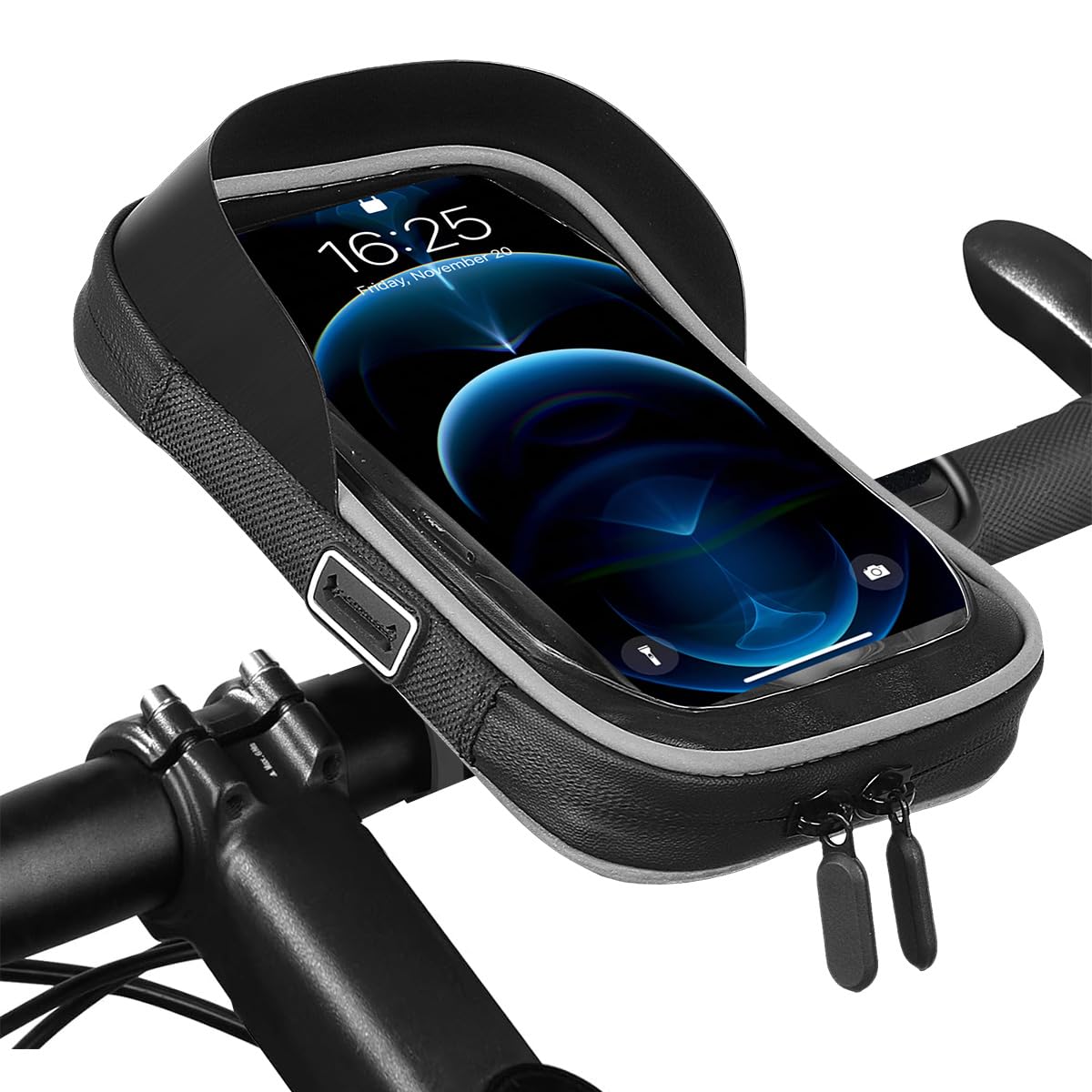 Wasserdichter Fahrrad-handyhalter Für Den Fahrradlenker, 360° Drehbar – Wasserdichte Fahrrad-lenkertasche Für Smartphones Unter 6,5 Zoll. Universeller Fahrrad-handyhalter Mit Touchscreen Und