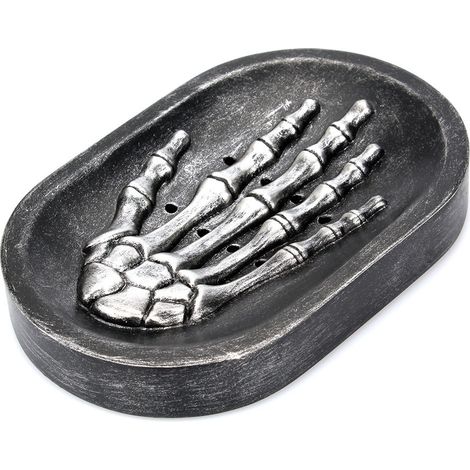 Set Aus 2 Schwarzen Seifenschalen In Form Von Skeletthänden, Seifenhalter, Abtropfschale Für Seife Auf Der Badezimmerablage