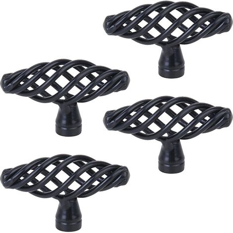 Türgriff Aus Aluminiumlegierung, Nordisches Vogelkäfig-design, Kreativer Schubladengriff, Schranktürgriff, Möbelgriff (groß, Schwarz)