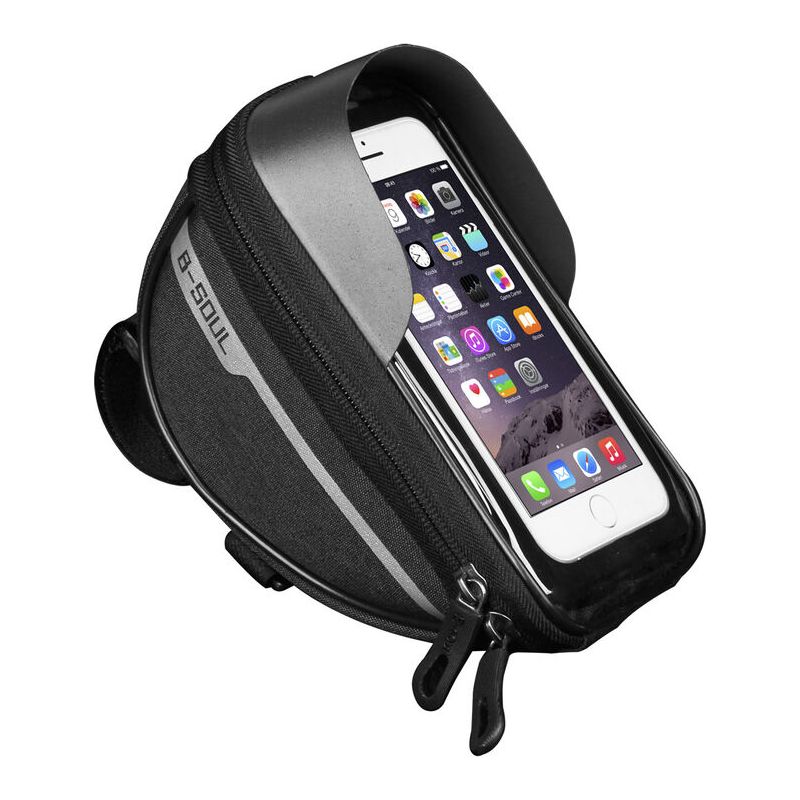Fahrrad-handytasche, Rahmentasche, Wasserdichte Fahrrad-handyhalterung, Mtb-rahmentasche, Lenkertasche, Touchscreen-geeignet Für Smartphones Unter 6,5 Zoll (schwarz)