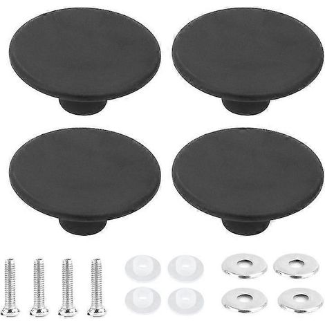 Set Mit 4 Robusten, Universellen Edelstahlknöpfen Für Topfdeckel, Schwarz.