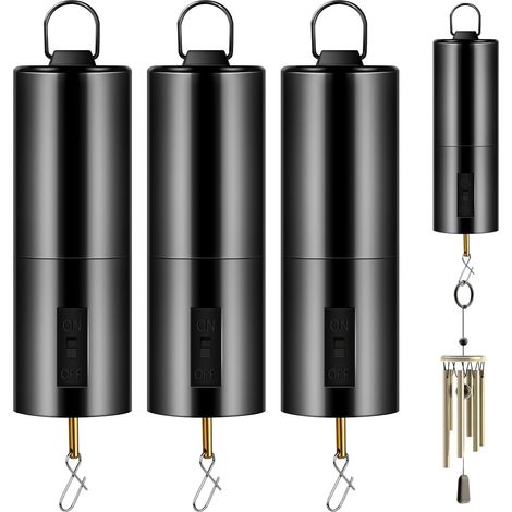 Set Aus 3 Schwarzen, Hängenden Rotationsmotoren, Die Mit Wind Oder Batterie Betrieben Werden, Mit Multifunktionalem Drehhaken Für Gartendekorationszubehör.