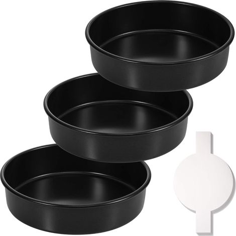 Runde Kuchenform (20 Cm Durchmesser), 3-teiliges Set, Antihaftbeschichtet, Mit 90 Backblechen, Spülmaschinenfest