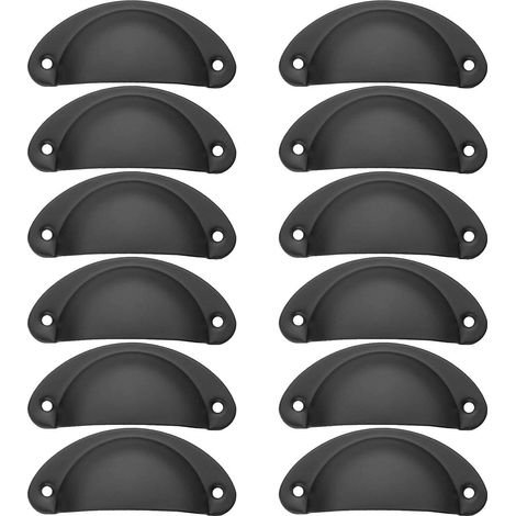 Set Aus 2 Vintage-muschelgriffen Für Schubladen, Schränke Und Küchenmöbel, 8,2 Cm Gebogener Eisengriff Für Schubladen.