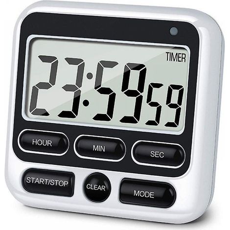 Großer Digitaler Küchentimer Mit Lcd-display, 24-stunden-countdown, Integrierter Schaltkreis, Schwarz