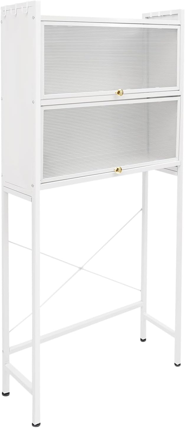 Ablage Für Waschmaschine – Breite: 70 Cm – Ablage Über Der Waschmaschine – Modernes Weiß – 3 Ebenen – Freistehend – Für Bad, Waschküche, Balkon, Familienzimmer – 70 X 25 X 167 Cm