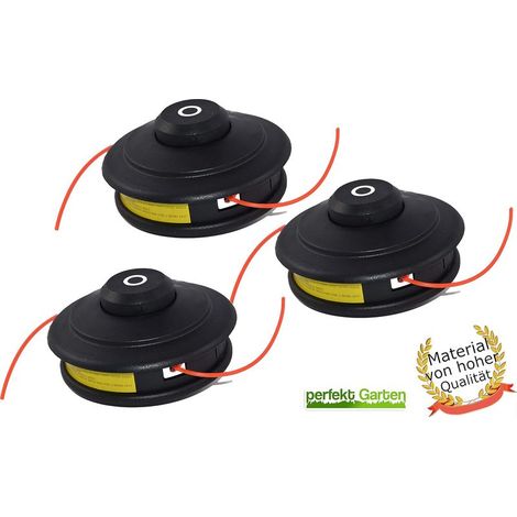 3er-set – Doppelfaden-trimmerkopf – Freischneider – Automatischer Fadenvorschub – M10-gewinde – Für Gras Und Unkraut – Professionelle Gartenarbeit – Schwarz – 11,5 X 7 Cm