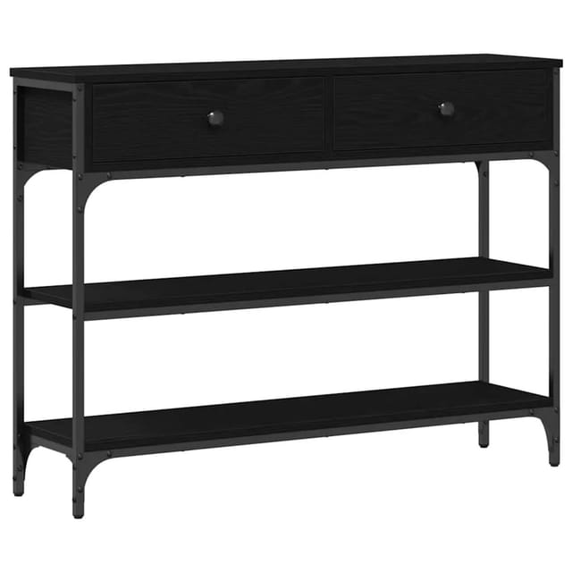 vidaXL Konsolentisch mit Regal Schwarz Eichen-Optik 100 x 25 x 75 cm 863513