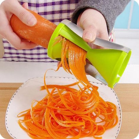 Manuelle Spiralreibe Mit 3 Edelstahlklingen, Spiralschneider Für Zucchini Und Karotten