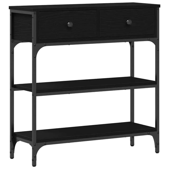 vidaXL Konsolentisch mit Regal Schwarz Eichen-Optik 72,5 x 25 x 75 cm 863521