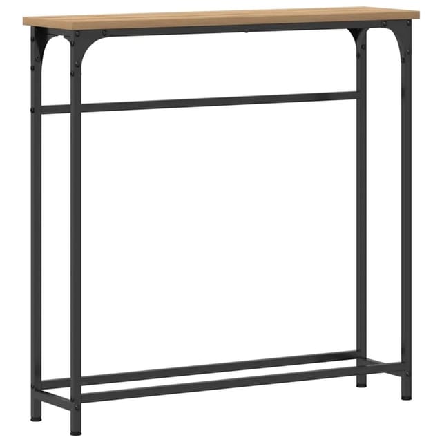vidaXL Konsolentisch mit Regal Eiche handwerklich 75 x 19,5 x 75 cm 863504