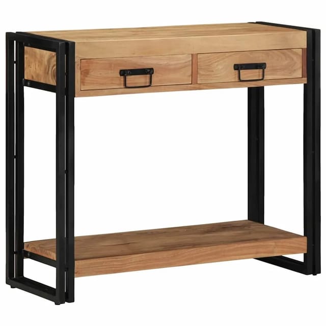 vidaXL Konsolentisch mit Regal Braun 90 x 33 x 75 cm Massivholz Akazie 4102737