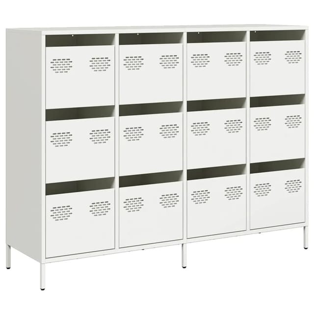 vidaXL Sideboard Weiß 135x39x103,5 cm Kaltgewalzter Stahl 3307178