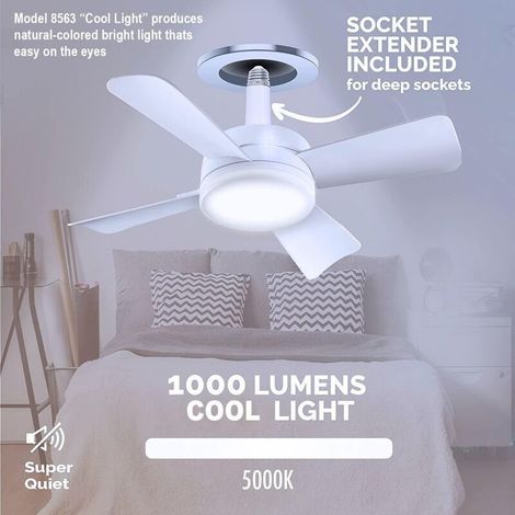 Deckenventilator Mit Licht Und Fernbedienung, Timer, E27/e26-fassung, Dimmbare Led-ventilatorlampe 1000 Lm, Für Schlafzimmer, Badezimmer, Flur