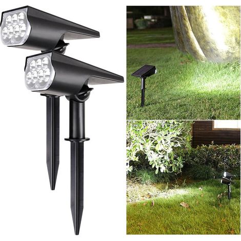 Led-solarstrahler, Solar-gartenleuchte, Außenwandleuchte, Ip65 Wasserdicht Für Garten, Hof, Einfahrt, Weg (farbe: Weißes Licht, 2 Stück)