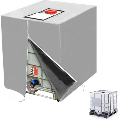 Plane Für 1000-liter-ibc-container, 420d-tankabdeckung, Uv- Und Staubdichte Ibc-containerabdeckung, Plane Mit Reißverschluss Zum Schutz Von Ibc-containern (116 X 100 X 120 Cm)