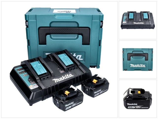 Makita Power Source-Kit 18V 5Ah, 2x BL1850B + DC18RD