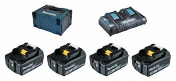 Makita Power Source-Kit 4x 18V 5Ah Akku BL1850B + DC18RD