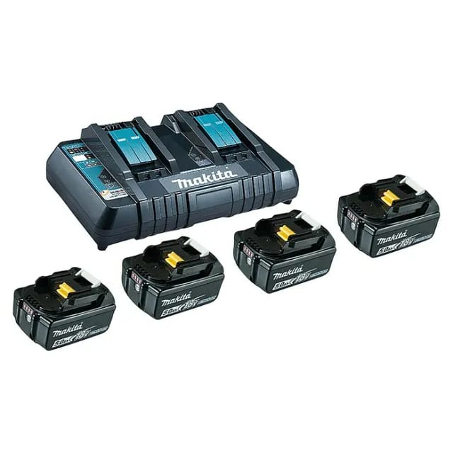 Makita 199483-0 Power Source-Kit 4x 5Ah BL1850B + DC18RD