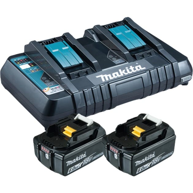 Makita 199484-8 Power Source-Kit 18V 6Ah 2x BL1860B + DC18RD