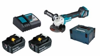 Makita DGA511RGJ 2x 6Ah Akku + Ladegerät