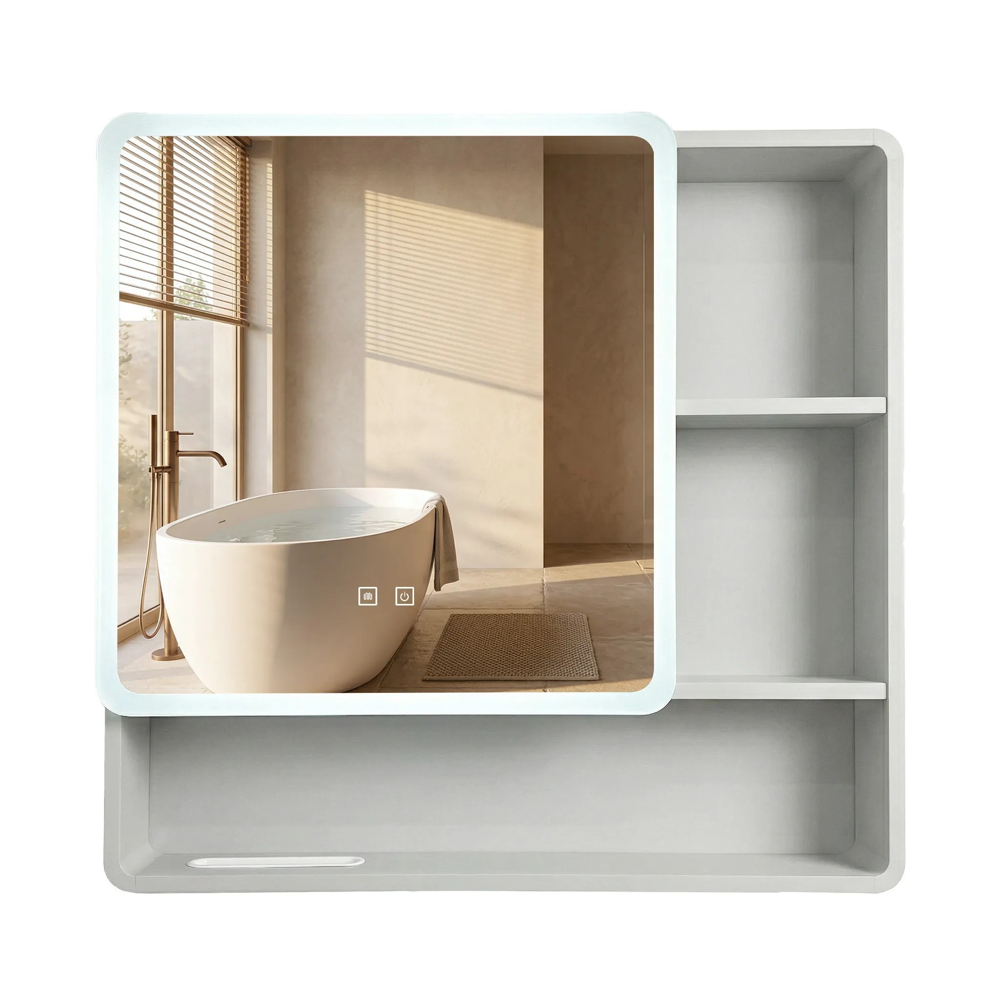 Spiegelschrank Rea M1016-70 70x65 Led White