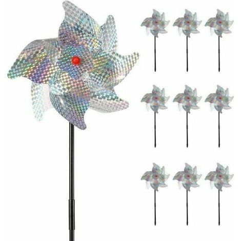 Set Mit 10 Hochreflektierenden Vogelschutz-windmühlen, Vogelschutzvorrichtungen Zum Schutz Von Dächern In Gärten, Auf Bauernhöfen Und Obstplantagen.