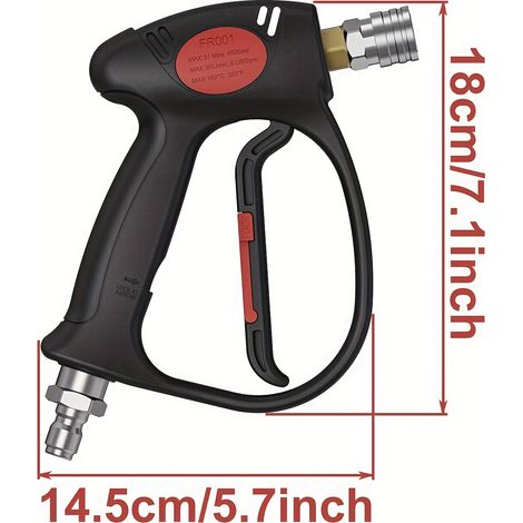 Hochdruck-wasserpistole Mit 360° Drehbarem Schlauch, Schaumkanone Und Schnellkupplungen – Ergonomischer Griff, Autowäsche, Pool- Und Tierreinigung, 1/4"- Und 3/8"-anschlüsse