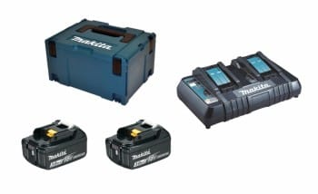 Makita Power Source-Kit 18V 3Ah, 2x BL1830B + DC18RD + MAKPAC